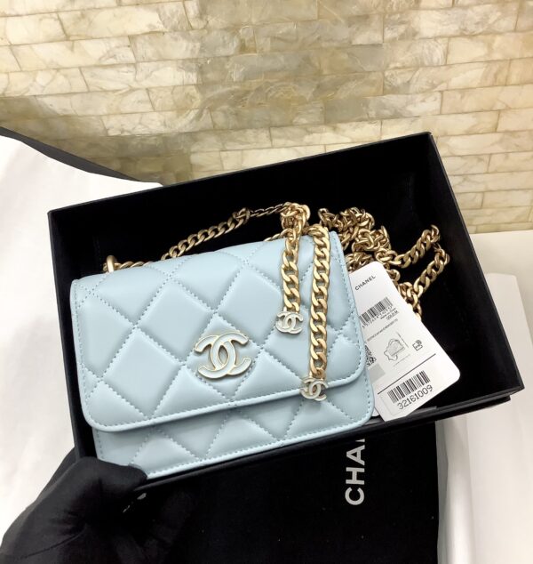 [REP 1:1] Chanel Spring And Summer 22C Turquoise For Women, Women's Bags 6.1in/15.5cm