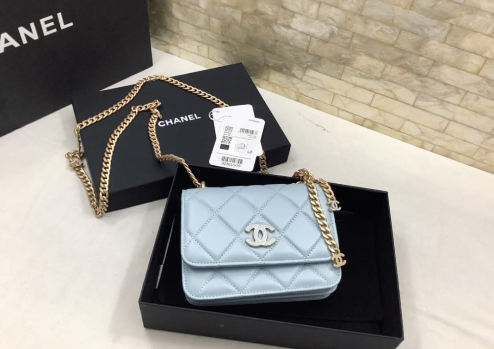 [REP 1:1] Chanel Spring And Summer 22C Turquoise For Women, Women's Bags 6.1in/15.5cm