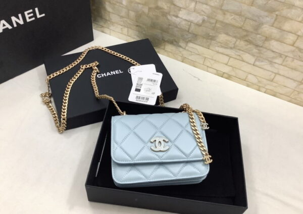 [REP 1:1] Chanel Spring And Summer 22C Turquoise For Women, Women's Bags 6.1in/15.5cm