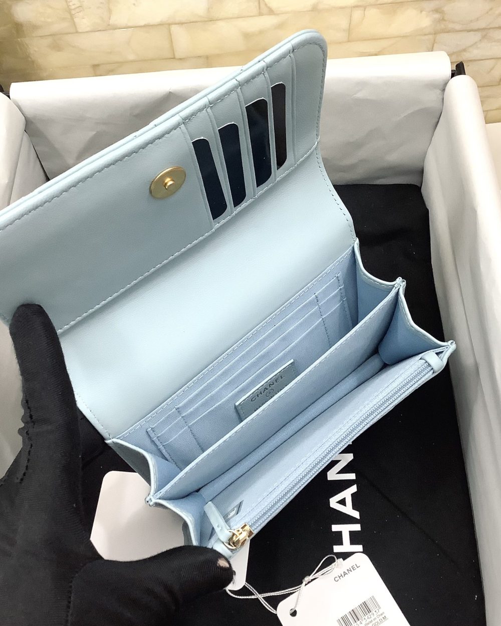[REP 1:1] Chanel Spring And Summer 22C Turquoise For Women, Women's Bags 6.1in/15.5cm