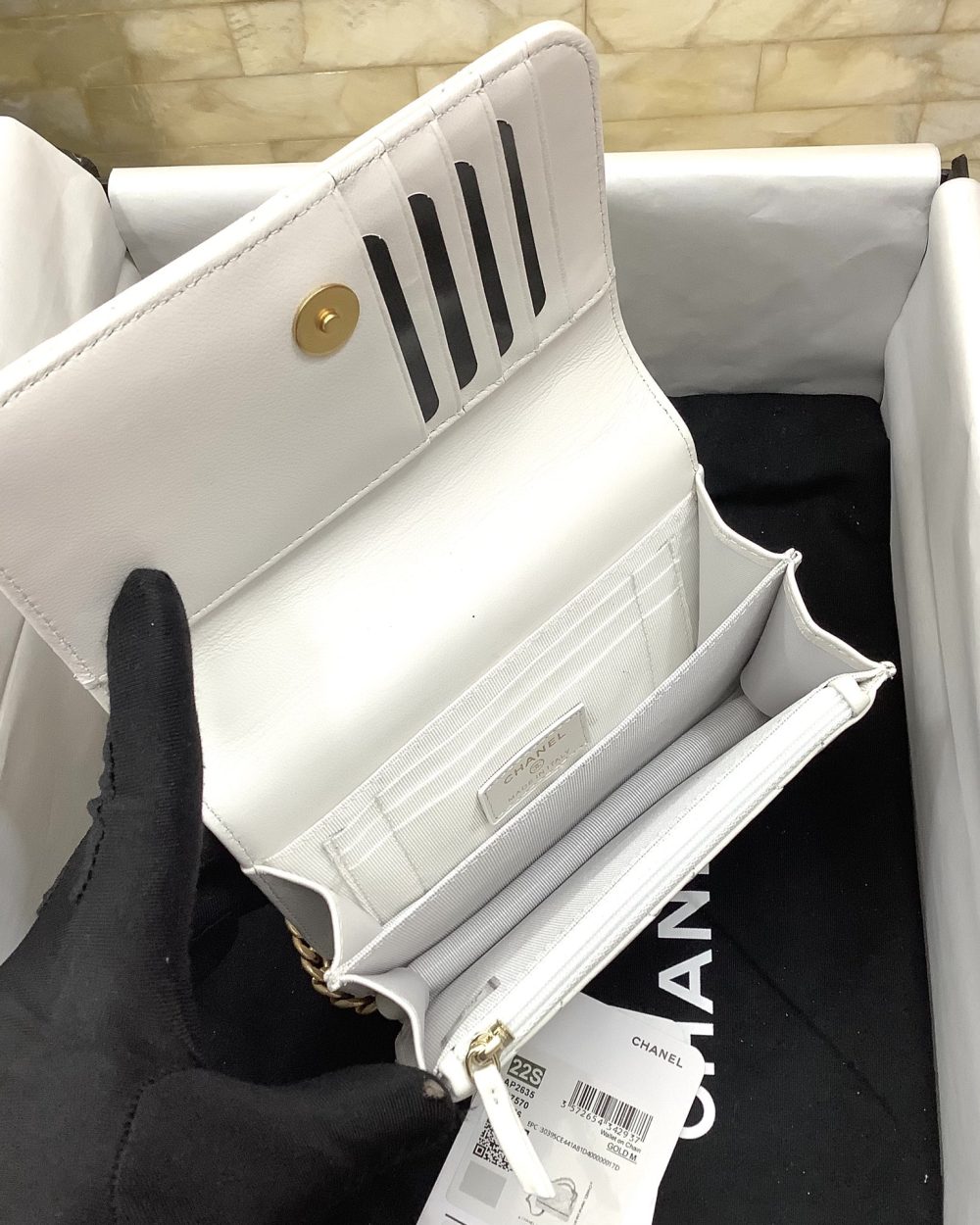 [REP 1:1] Chanel Spring And Summer 22C White For Women, Women's Bags 6.1in/15.5cm
