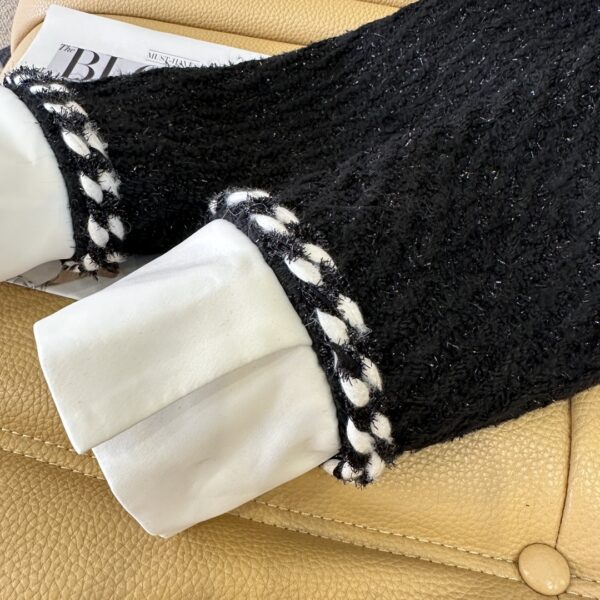 Chanel Striped Knit Cardigan Black For Women
