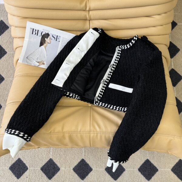 Chanel Striped Knit Cardigan Black For Women