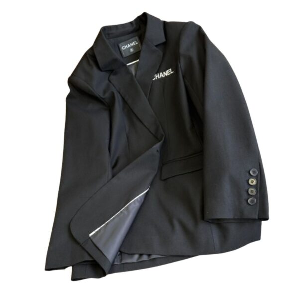 Chanel Summer Texture Flat Collar Edling Jacket Black For Women