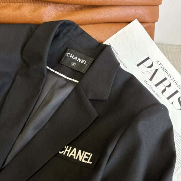 Chanel Summer Texture Flat Collar Edling Jacket Black For Women