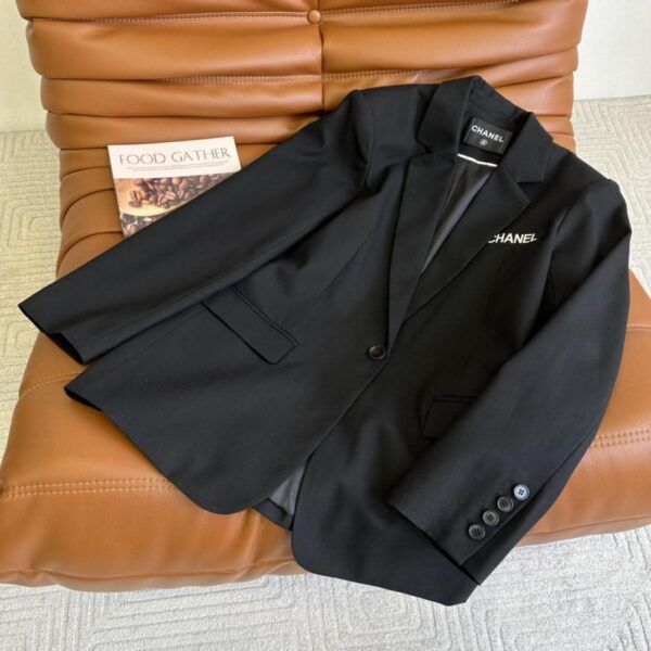 Chanel Summer Texture Flat Collar Edling Jacket Black For Women