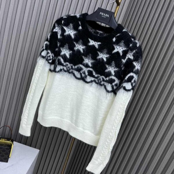 Chanel Sweater Two- Tone Black And White For Women