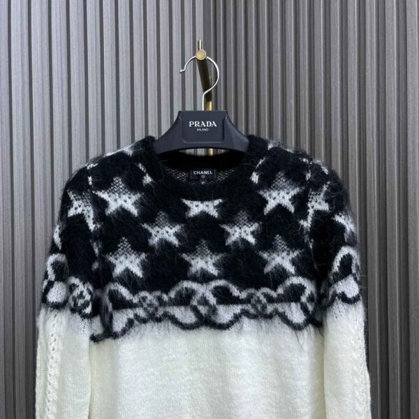 Chanel Sweater Two- Tone Black And White For Women