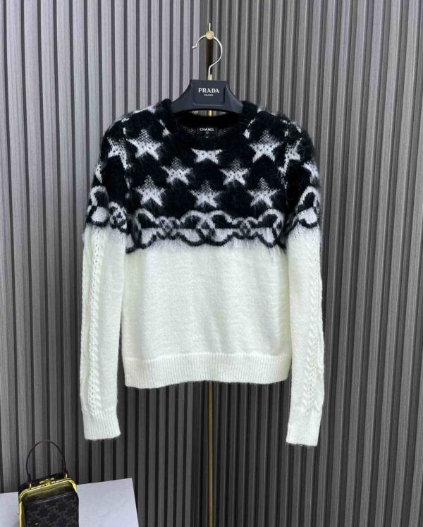 Chanel Sweater Two- Tone Black And White For Women