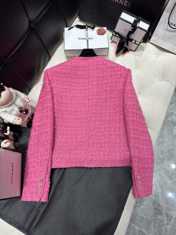Chanel Sweet Small Fragrance Tweed Jacket Pink For Women