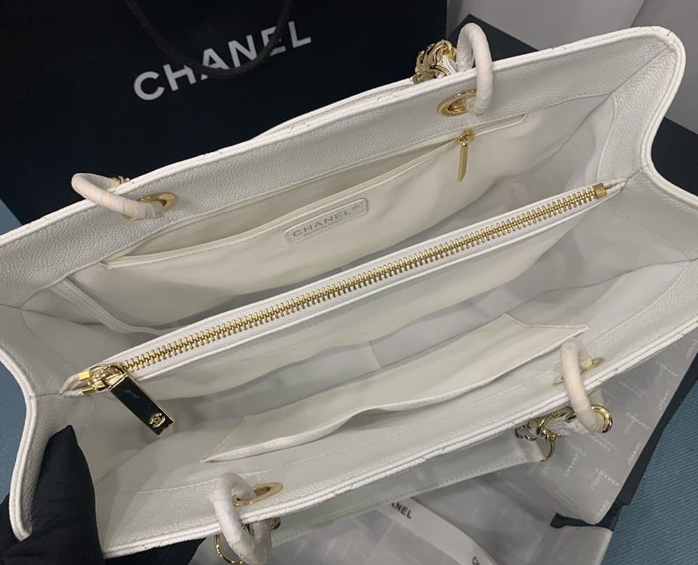 [REP 1:1] Chanel Tote Bag Spring Collection Gold Hardware White For Women 13in/33cm
