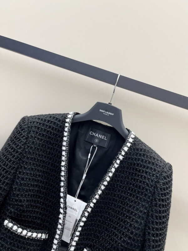 Chanel Trimmed Tweed Jacket Black For Women
