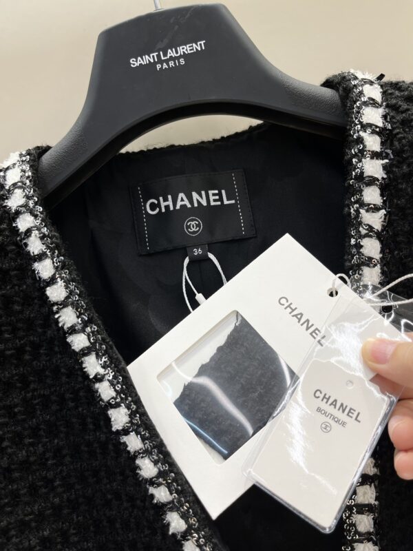 Chanel Trimmed Tweed Jacket Black For Women