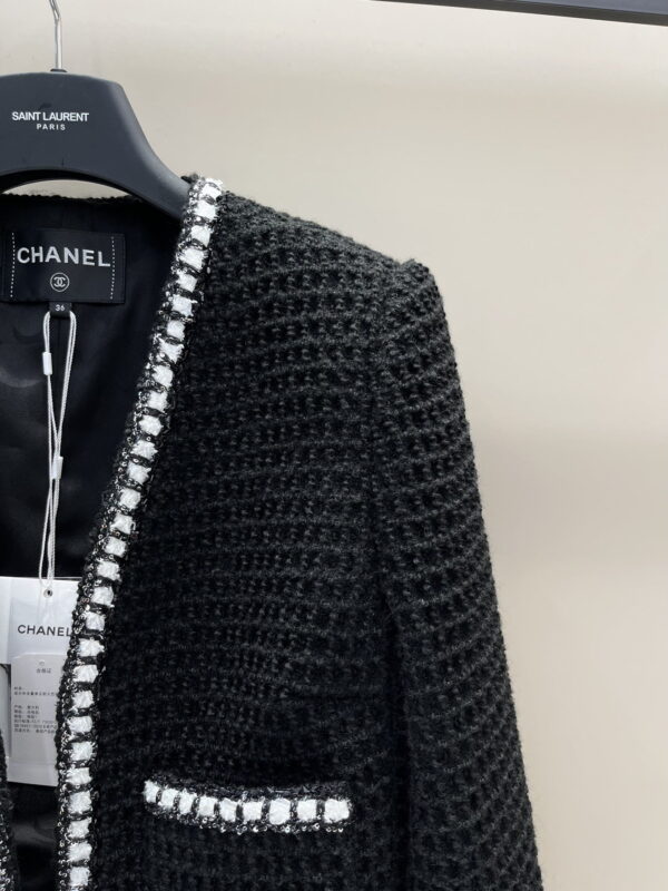 Chanel Trimmed Tweed Jacket Black For Women