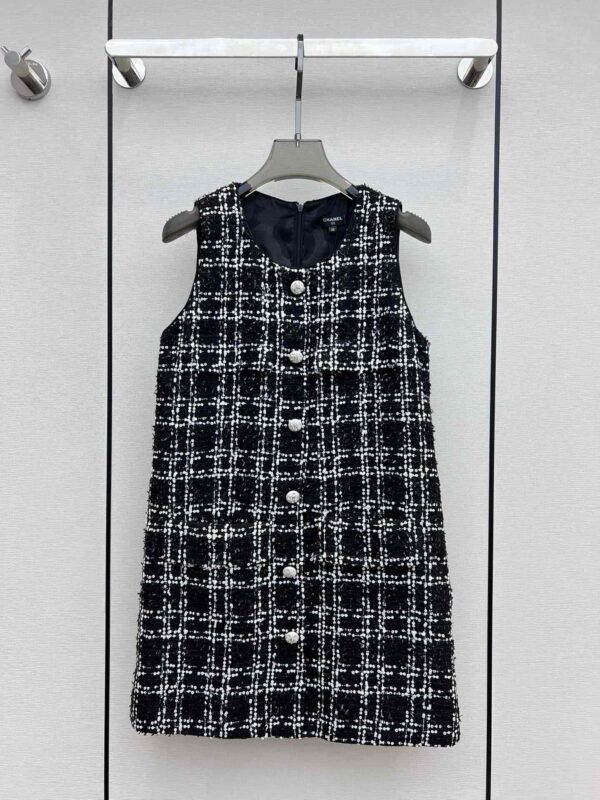 Chanel Tweed Armpit Dress Black For Women