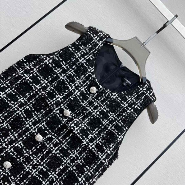 Chanel Tweed Armpit Dress Black For Women