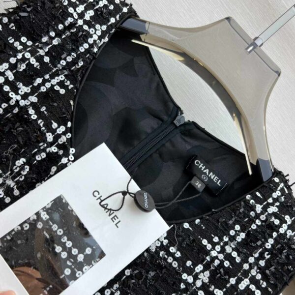 Chanel Tweed Armpit Dress Black For Women