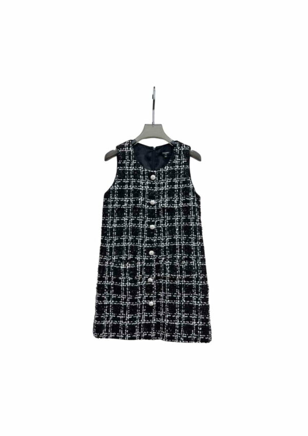 Chanel Tweed Armpit Dress Black For Women