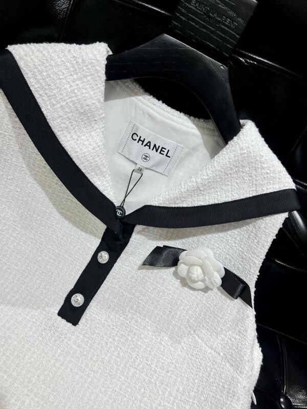 Chanel Tweed Armpit Dress White For Women