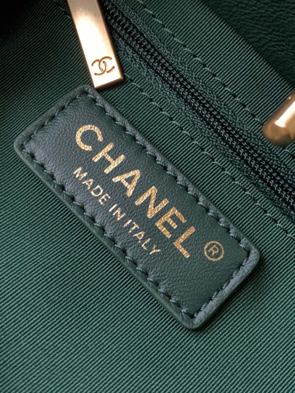 [REP 1:1] Chanel Tweed Backpack Green/Orange For Women 17cm / 6.7in