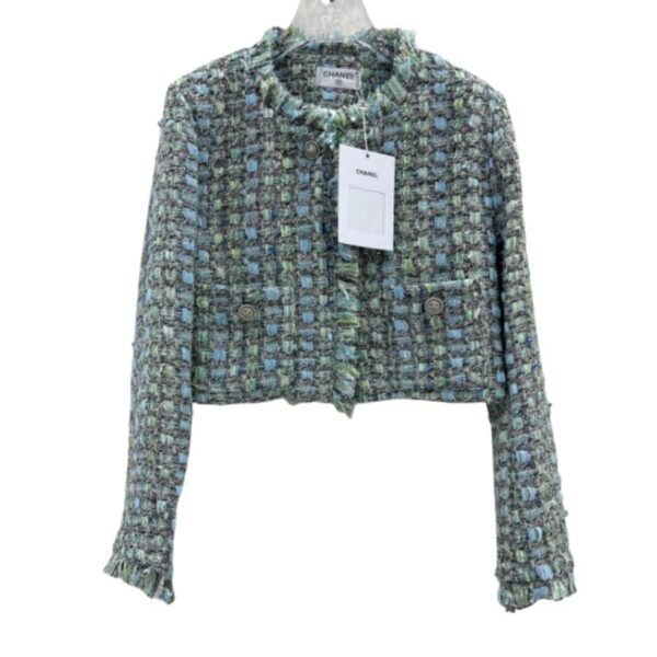 Chanel Tweed Croptop Jacket Multicolor For Women