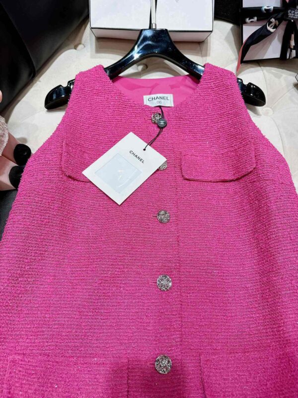 Chanel Tweed Dress Pink For Women