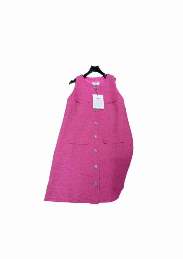 Chanel Tweed Dress Pink For Women