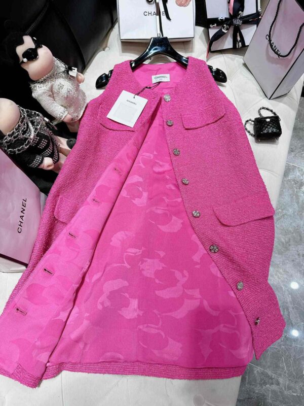 Chanel Tweed Dress Pink For Women