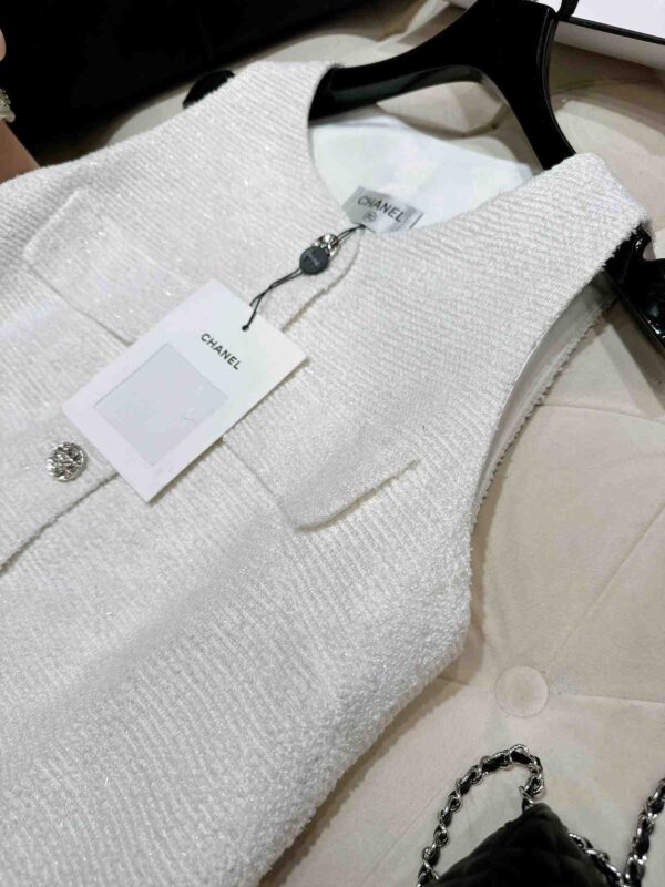Chanel Tweed Dress White For Women