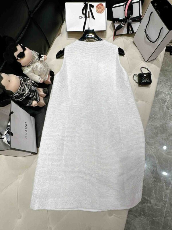 Chanel Tweed Dress White For Women