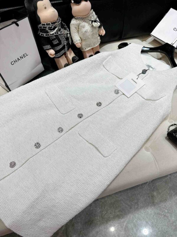 Chanel Tweed Dress White For Women