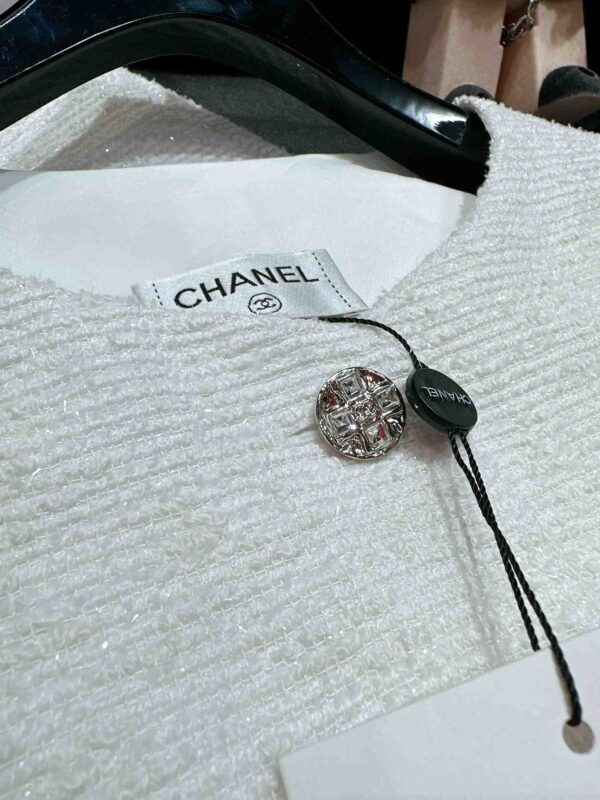 Chanel Tweed Dress White For Women