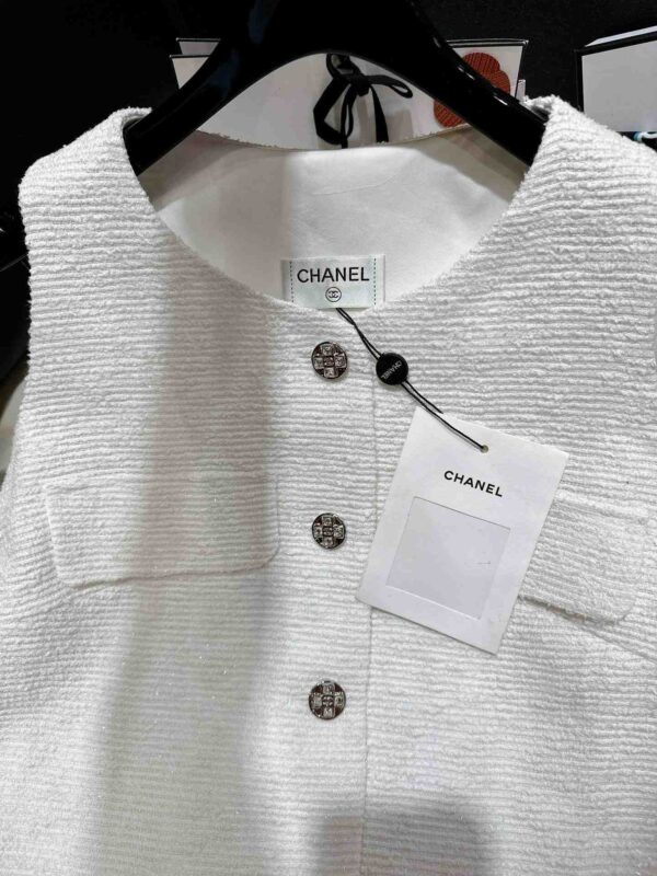 Chanel Tweed Dress White For Women