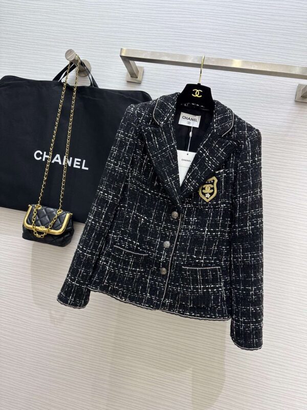 Chanel Tweed Jacket Black For Women