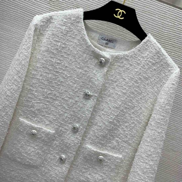 Chanel Tweed Jacket White For Women P74823 V66067 00100