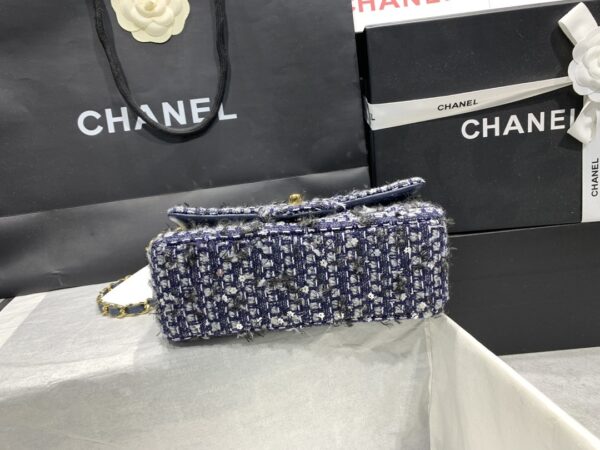 [REP 1:1] Chanel Tweed Mini Flap Bag Dark Blue For Women 20cm / 7.9in AS01116