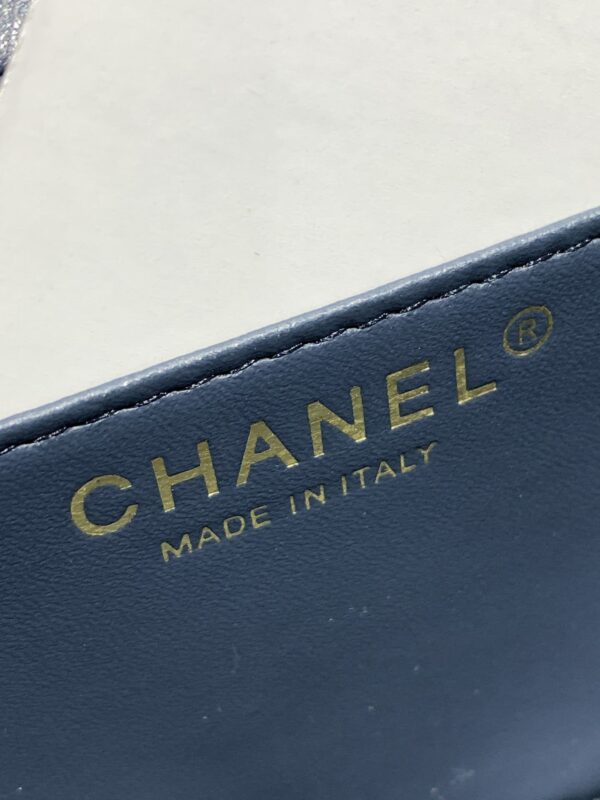[REP 1:1] Chanel Tweed Mini Flap Bag Dark Blue For Women 20cm / 7.9in AS01116