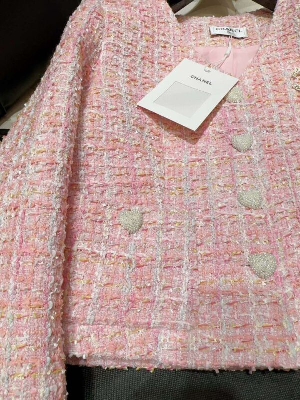 Chanel V-Neck Tweed Jacket White For Women