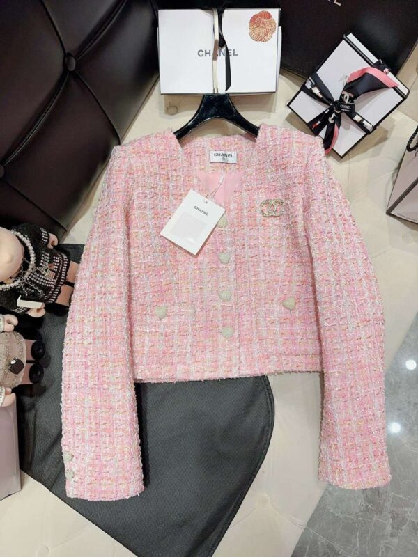 Chanel V-Neck Tweed Jacket White For Women