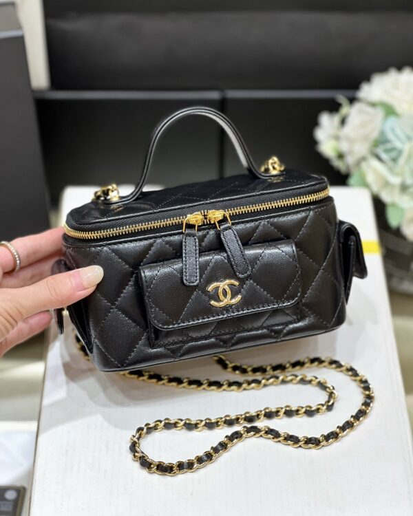 [REP 1:1] Chanel Vanity Bag With Strap Black For Women, Women's Bags 6.6in/17cm AP3017 B09208 94305