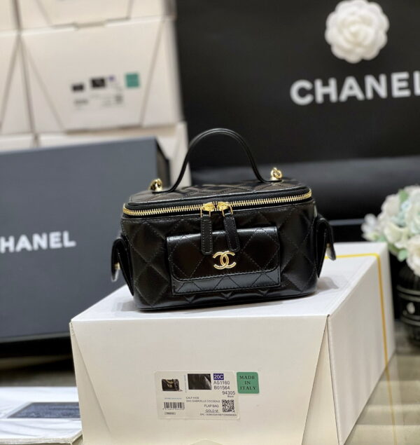 [REP 1:1] Chanel Vanity Bag With Strap Black For Women, Women's Bags 6.6in/17cm AP3017 B09208 94305