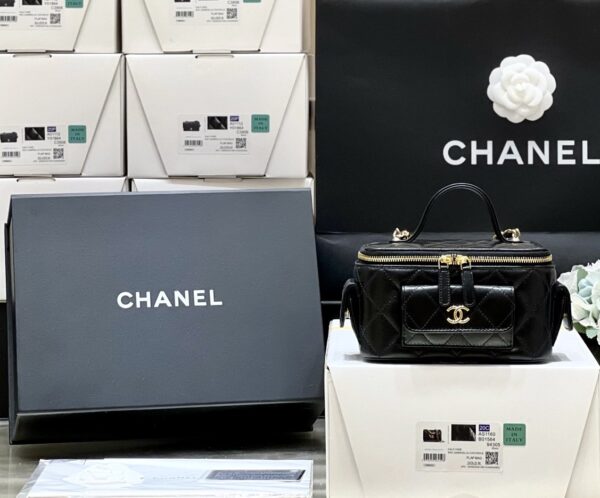 [REP 1:1] Chanel Vanity Bag With Strap Black For Women, Women's Bags 6.6in/17cm AP3017 B09208 94305