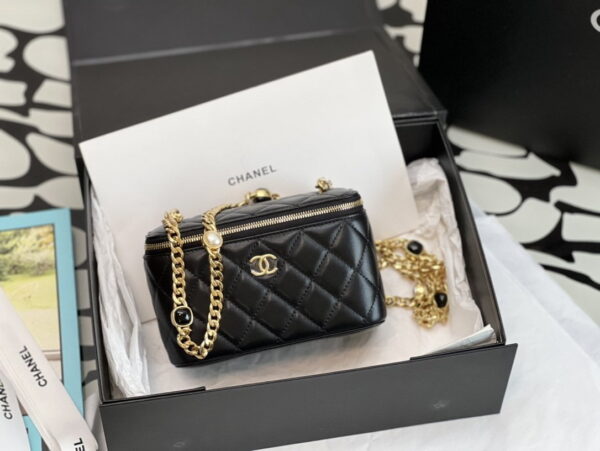 [REP 1:1] Chanel Vanity With Chain Black For Women, Women's Bags 6.2in/16cm