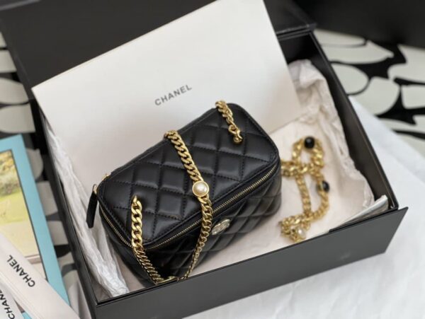[REP 1:1] Chanel Vanity With Chain Black For Women, Women's Bags 6.2in/16cm