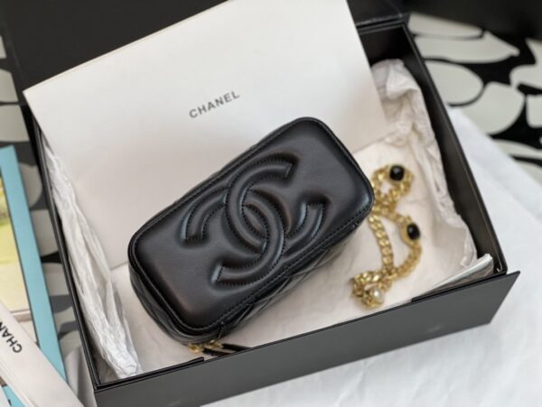 [REP 1:1] Chanel Vanity With Chain Black For Women, Women's Bags 6.2in/16cm