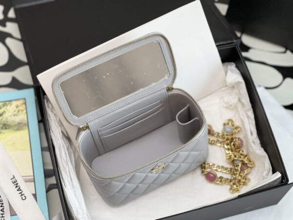 [REP 1:1] Chanel Vanity With Chain Gray For Women, Women's Bags 6.2in/16cm