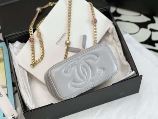 [REP 1:1] Chanel Vanity With Chain Gray For Women, Women's Bags 6.2in/16cm