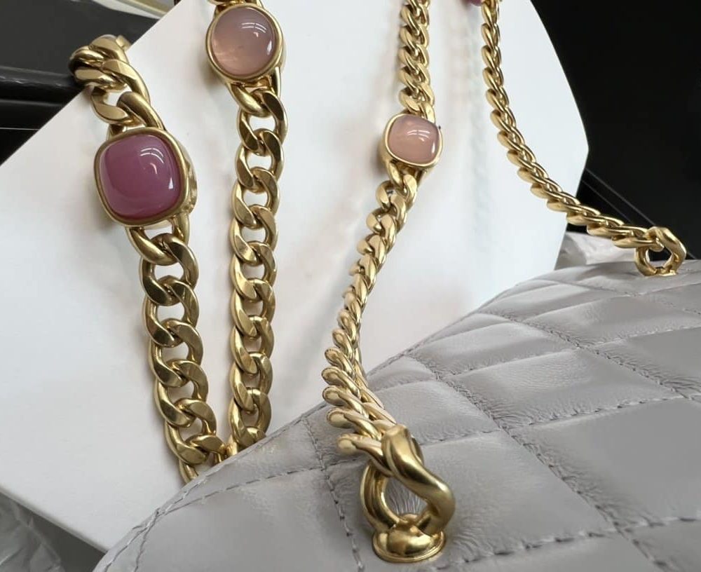 [REP 1:1] Chanel Vanity With Chain Gray For Women, Women's Bags 6.2in/16cm