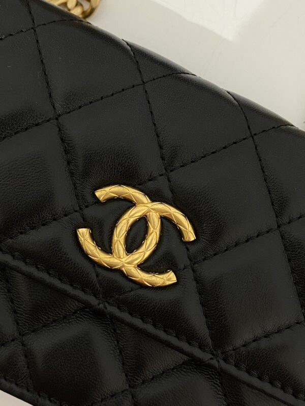 [REP 1:1] Chanel Wallet With Strap Black For Women, Women's Bags 6.7in/17cm