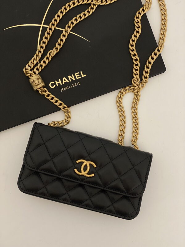 [REP 1:1] Chanel Wallet With Strap Black For Women, Women's Bags 6.7in/17cm